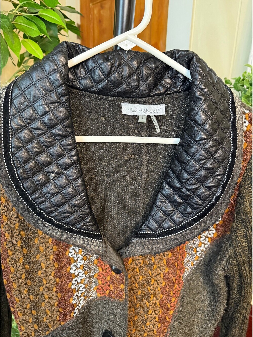 Keren Hart Women's Boho Patchwork Sweater Cardigan Size S - Picture 5 of 12